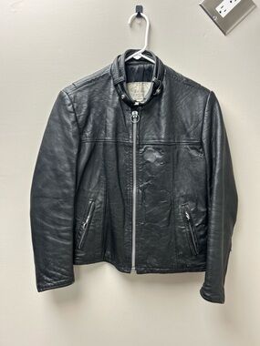 Vintage‎ 80s Glen Laine by Bainton Leather & Wool Biker Jacket Made in Canada